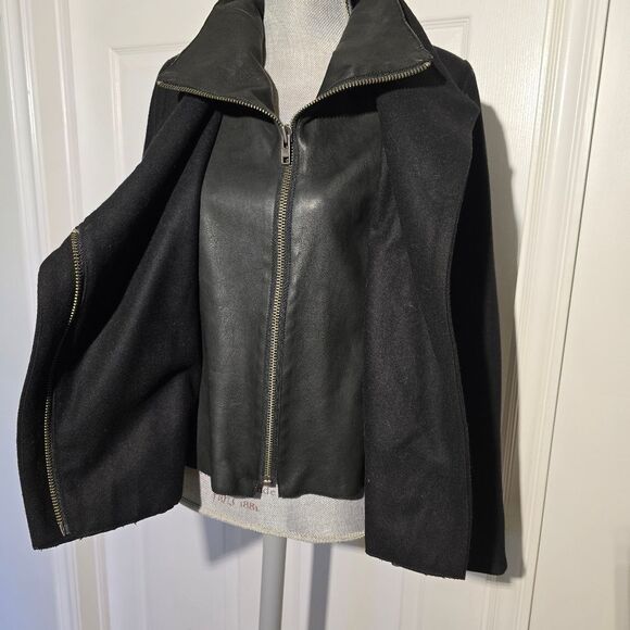 HELMUT LANG wool/leather moto jacket - Picture 3 of 9